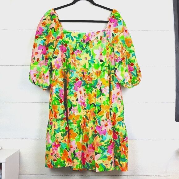 NWT Sanctuary bright and juicy flare Babydoll Dress. Size L - Picture 1 of 9